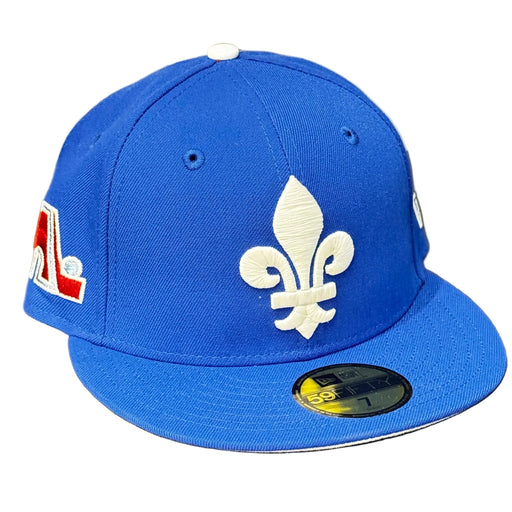 New Era Cap Co. Sized Hats NHL Adult Quebec Nordiques New Era Blue Custom Side Patch 59FIFTY Fitted Hat - Men's
