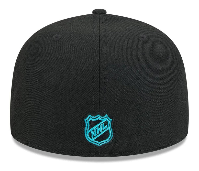 New Era Cap Co. Sized Hats NHL Adult San Jose Sharks New Era Black 59FIFTY Fitted Hat - Men's