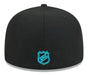 New Era Cap Co. Sized Hats NHL Adult San Jose Sharks New Era Black 59FIFTY Fitted Hat - Men's