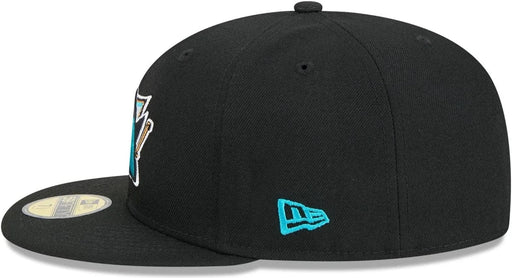 New Era Cap Co. Sized Hats NHL Adult San Jose Sharks New Era Black 59FIFTY Fitted Hat - Men's