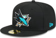 New Era Cap Co. Sized Hats NHL Adult San Jose Sharks New Era Black 59FIFTY Fitted Hat - Men's