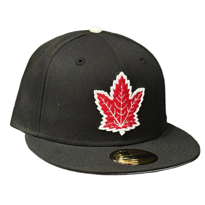 New Era Cap Co. Sized Hats NHL Adult Toronto Maple Leafs New Era Black Custom 59FIFTY Fitted Hat - Men's
