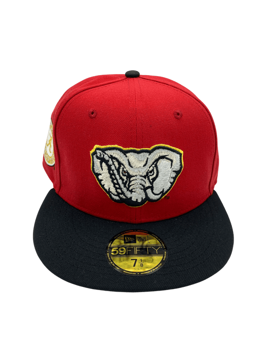 New Era Fitted Hat Adult Alabama Crimson Tide New Era Crimson/Black Custom Side Patch 59FIFTY Fitted Hat - Men's