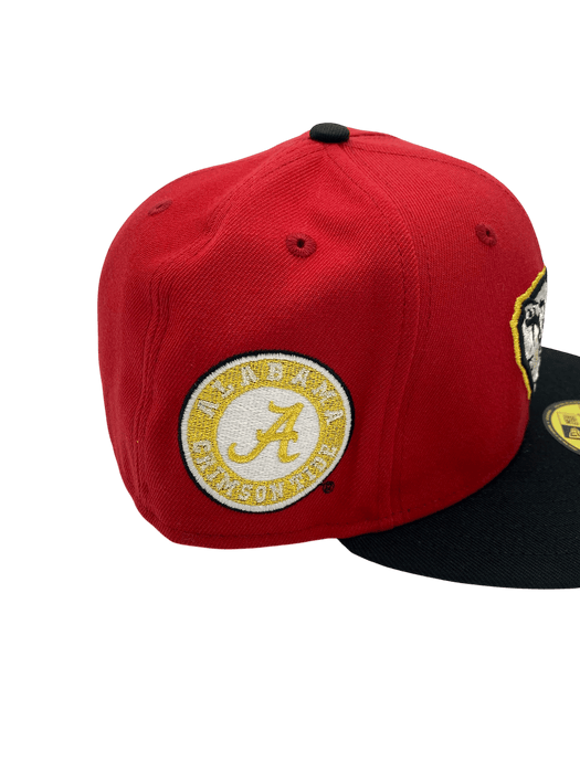 New Era Fitted Hat Adult Alabama Crimson Tide New Era Crimson/Black Custom Side Patch 59FIFTY Fitted Hat - Men's
