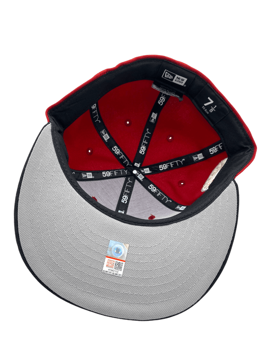 New Era Fitted Hat Adult Alabama Crimson Tide New Era Crimson/Black Custom Side Patch 59FIFTY Fitted Hat - Men's