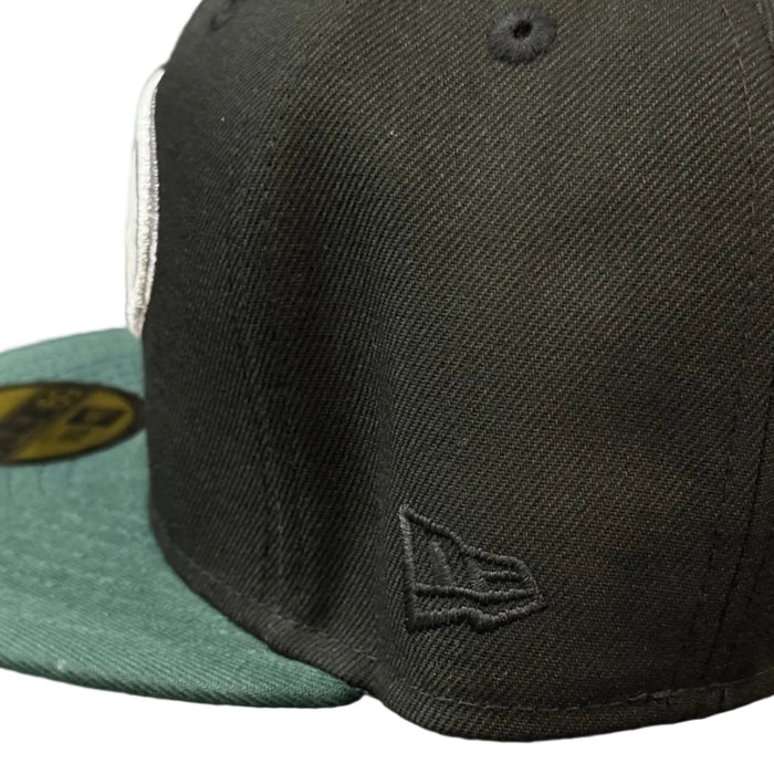 New Era Fitted Hat Adult Anaheim Ducks New Era Black/ Green Crossover Custom 59FIFTY Fitted Hat - Men's