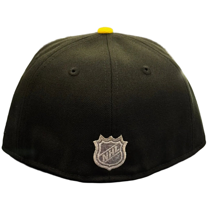 New Era Fitted Hat Adult Anaheim Ducks New Era Black/ Green Crossover Custom 59FIFTY Fitted Hat - Men's