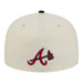New Era Fitted Hat Adult Atlanta Braves New Era Chrome 2 Tone Chain Stitch Logo 59FIFTY Fitted Hat - Men's
