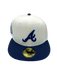 New Era Fitted Hat Adult Atlanta Braves New Era Chrome Custom Side Patch 59FIFTY Fitted Hat - Men's