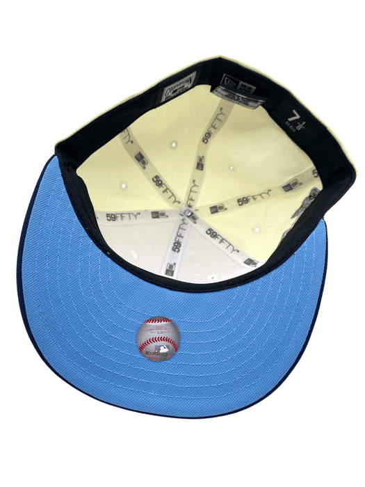 New Era Fitted Hat Adult Atlanta Braves New Era Chrome Custom Side Patch 59FIFTY Fitted Hat - Men's