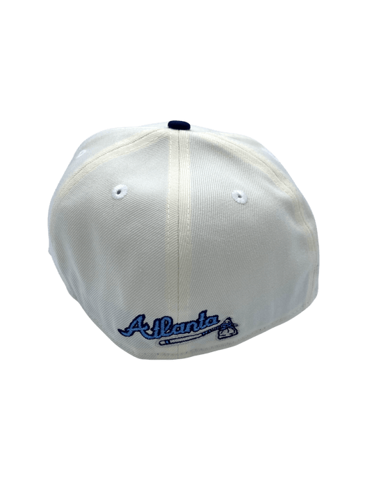 New Era Fitted Hat Adult Atlanta Braves New Era Chrome Custom Side Patch 59FIFTY Fitted Hat - Men's