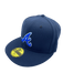 New Era Fitted Hat Adult Atlanta Braves New Era Metallic Navy Custom Side Patch 59FIFTY Fitted Hat - Men's
