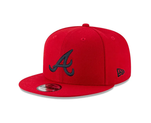 New Era Fitted Hat Adult Atlanta Braves New Era Red and Black Collection 59FIFTY Fitted Hat - Men's