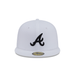 New Era Fitted Hat Adult Atlanta Braves New Era White/Black Basic 59FIFTY Fitted Hat - Men's