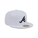 New Era Fitted Hat Adult Atlanta Braves New Era White/Black Basic 59FIFTY Fitted Hat - Men's