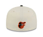 New Era Fitted Hat Adult Baltimore Orioles New Era Chrome 2 Tone Chain Stitch Logo 59FIFTY Fitted Hat - Men's