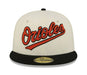 New Era Fitted Hat Adult Baltimore Orioles New Era Chrome 2 Tone Chain Stitch Logo 59FIFTY Fitted Hat - Men's