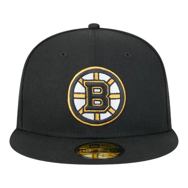 New Era Fitted Hat Adult Boston Bruins New Era Black 59FIFTY Fitted Hat - Men's
