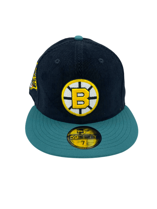 New Era Fitted Hat Adult Boston Bruins New Era Black/Green Movie Pack Custom Side Patch 59FIFTY Fitted Hat - Men's