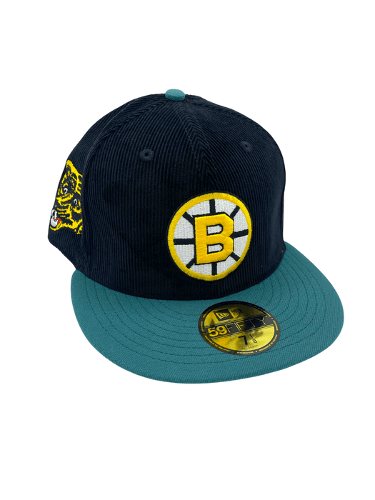 New Era Fitted Hat Adult Boston Bruins New Era Black/Green Movie Pack Custom Side Patch 59FIFTY Fitted Hat - Men's