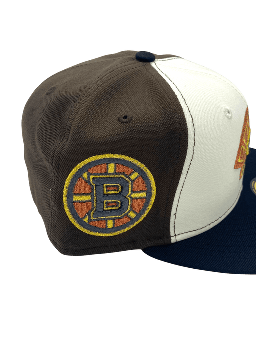 New Era Fitted Hat Adult Boston Bruins New Era Chrome/Black 3 Tone Custom Side Patch 59FIFTY Fitted Hat - Men's
