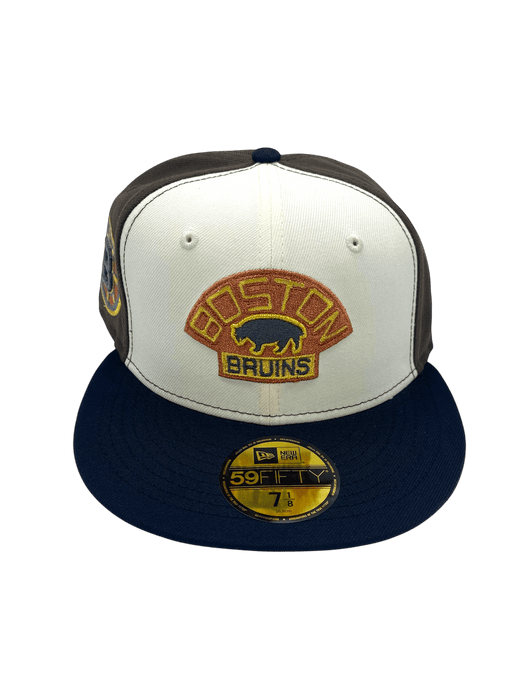 New Era Fitted Hat Adult Boston Bruins New Era Chrome/Black 3 Tone Custom Side Patch 59FIFTY Fitted Hat - Men's