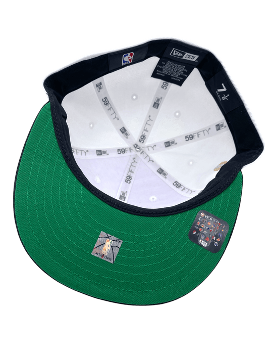 New Era Fitted Hat Adult Boston Celtics New Era White The Finals Custom Side Patch 59FIFTY Fitted Hat - Men's