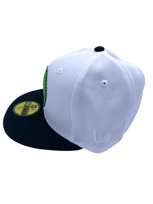 New Era Fitted Hat Adult Boston Celtics New Era White The Finals Custom Side Patch 59FIFTY Fitted Hat - Men's