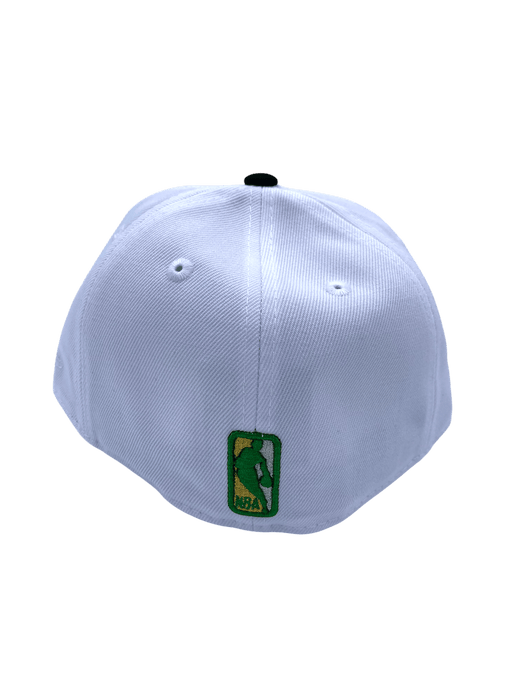 New Era Fitted Hat Adult Boston Celtics New Era White The Finals Custom Side Patch 59FIFTY Fitted Hat - Men's