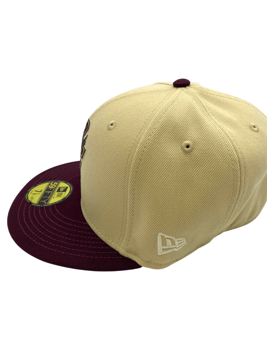 Adult Boston College Eagles New Era Gold/Maroon Custom Johnny Hockey Side Patch 59FIFTY Fitted Hat - Men's