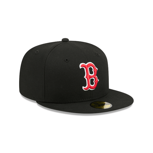 New Era Fitted Hat Adult Boston Red Sox New Era Black/Team Basic 59FIFTY Fitted Hat - Men's