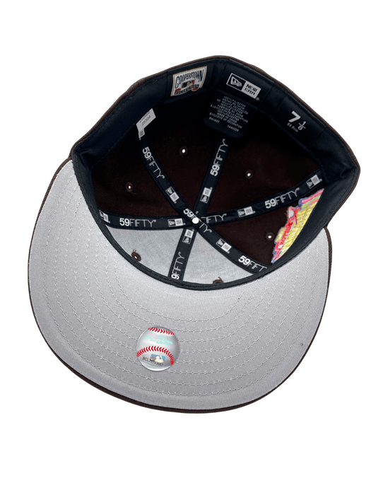 New Era Fitted Hat Adult Boston Red Sox New Era Brown Brownie Custom Side Patch 59FIFTY Fitted Hat - Men's