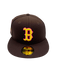 New Era Fitted Hat Adult Boston Red Sox New Era Brown Brownie Custom Side Patch 59FIFTY Fitted Hat - Men's