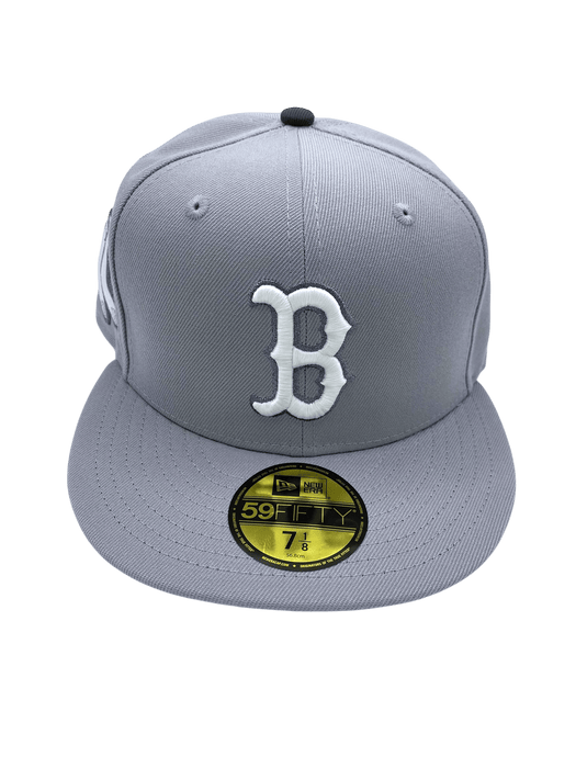 New Era Fitted Hat Adult Boston Red Sox New Era Gray Days Custom Side Patch 59FIFTY Fitted Hat - Men's