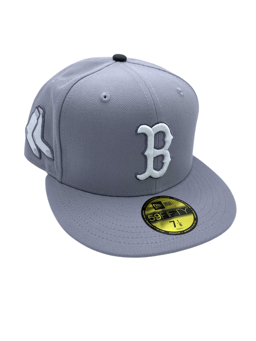 New Era Fitted Hat Adult Boston Red Sox New Era Gray Days Custom Side Patch 59FIFTY Fitted Hat - Men's