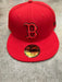 New Era Fitted Hat Adult Boston Red Sox New Era Red and Black Collection 59FIFTY Fitted Hat - Men's