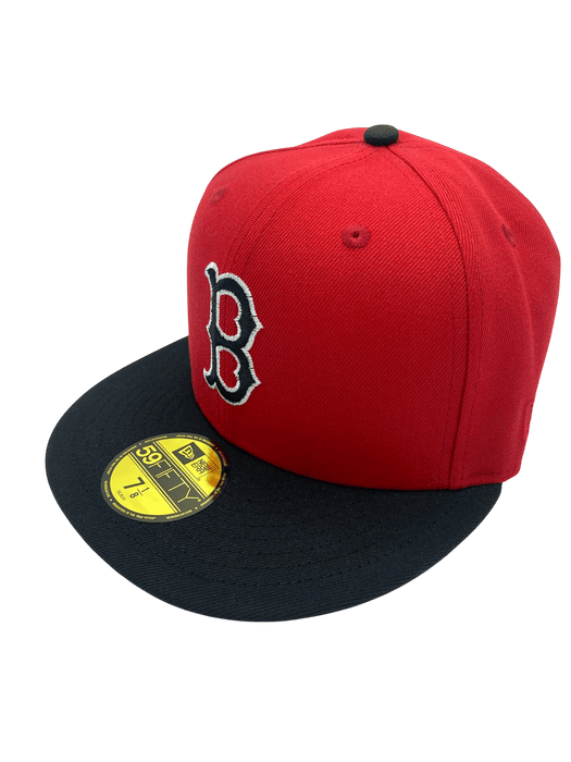 New Era Fitted Hat Adult Boston Red Sox New Era Red/Black Movie Pack Custom Side Patch 59FIFTY Fitted Hat - Men's