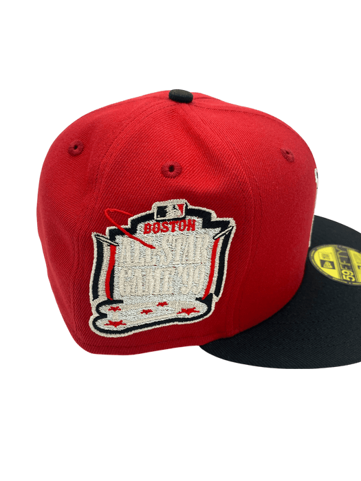 New Era Fitted Hat Adult Boston Red Sox New Era Red/Black Movie Pack Custom Side Patch 59FIFTY Fitted Hat - Men's