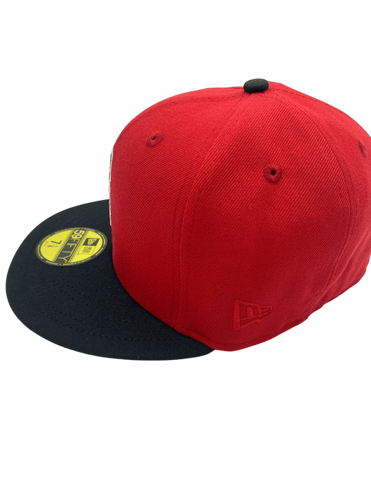 New Era Fitted Hat Adult Boston Red Sox New Era Red/Black Movie Pack Custom Side Patch 59FIFTY Fitted Hat - Men's