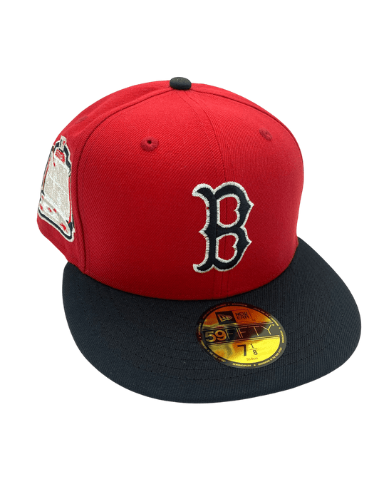 New Era Fitted Hat Adult Boston Red Sox New Era Red/Black Movie Pack Custom Side Patch 59FIFTY Fitted Hat - Men's