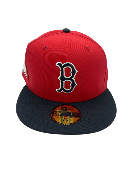 New Era Fitted Hat Adult Boston Red Sox New Era Red/Black Movie Pack Custom Side Patch 59FIFTY Fitted Hat - Men's