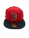 New Era Fitted Hat Adult Boston Red Sox New Era Red/Black Movie Pack Custom Side Patch 59FIFTY Fitted Hat - Men's