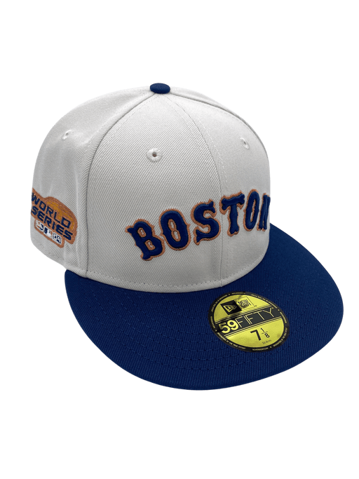 New Era Fitted Hat Adult Boston Red Sox New Era Stone Reverse the Curse Custom Side Patch 59FIFTY Fitted Hat - Men's