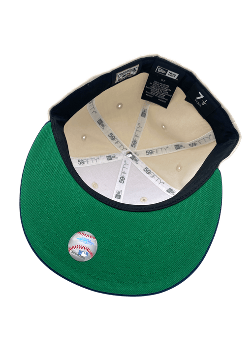 New Era Fitted Hat Adult Boston Red Sox New Era Stone Reverse the Curse Custom Side Patch 59FIFTY Fitted Hat - Men's