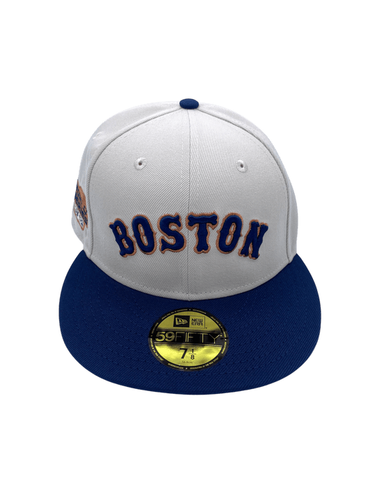 New Era Fitted Hat Adult Boston Red Sox New Era Stone Reverse the Curse Custom Side Patch 59FIFTY Fitted Hat - Men's