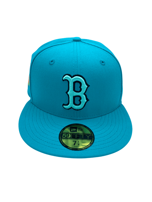 New Era Fitted Hat Adult Boston Red Sox New Era Teal BIMO Custom Side Patch 59FIFTY Fitted Hat - Men's