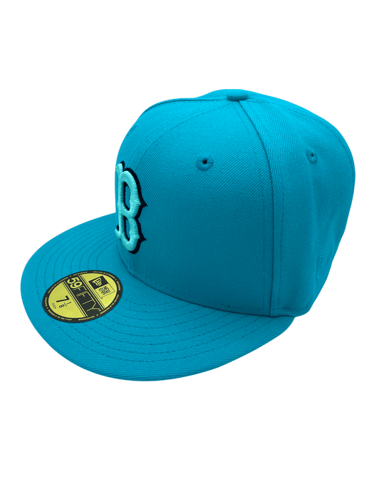 New Era Fitted Hat Adult Boston Red Sox New Era Teal BIMO Custom Side Patch 59FIFTY Fitted Hat - Men's