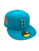 New Era Fitted Hat Adult Boston Red Sox New Era Teal BIMO Custom Side Patch 59FIFTY Fitted Hat - Men's
