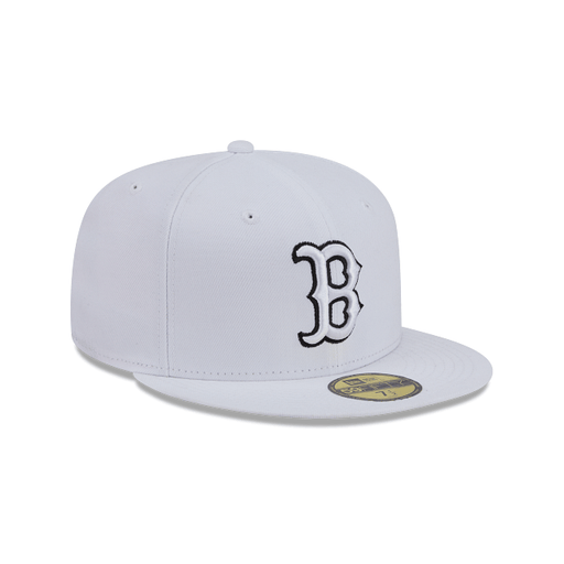New Era Fitted Hat Adult Boston Red Sox New Era White/Black Basic 59FIFTY Fitted Hat - Men's