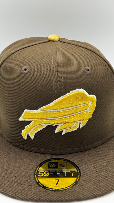 New Era Fitted Hat Adult Buffalo Bills New Era Brown "The MVP" Custom Side Patch 59FIFTY Fitted Hat - Men's